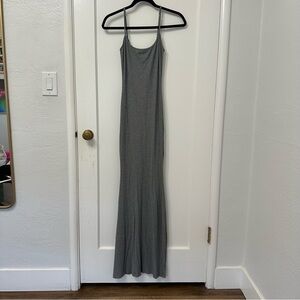 Skims Soft Lounge Maxi Slip Dress | Heather Grey | Size M